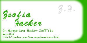 zsofia hacker business card